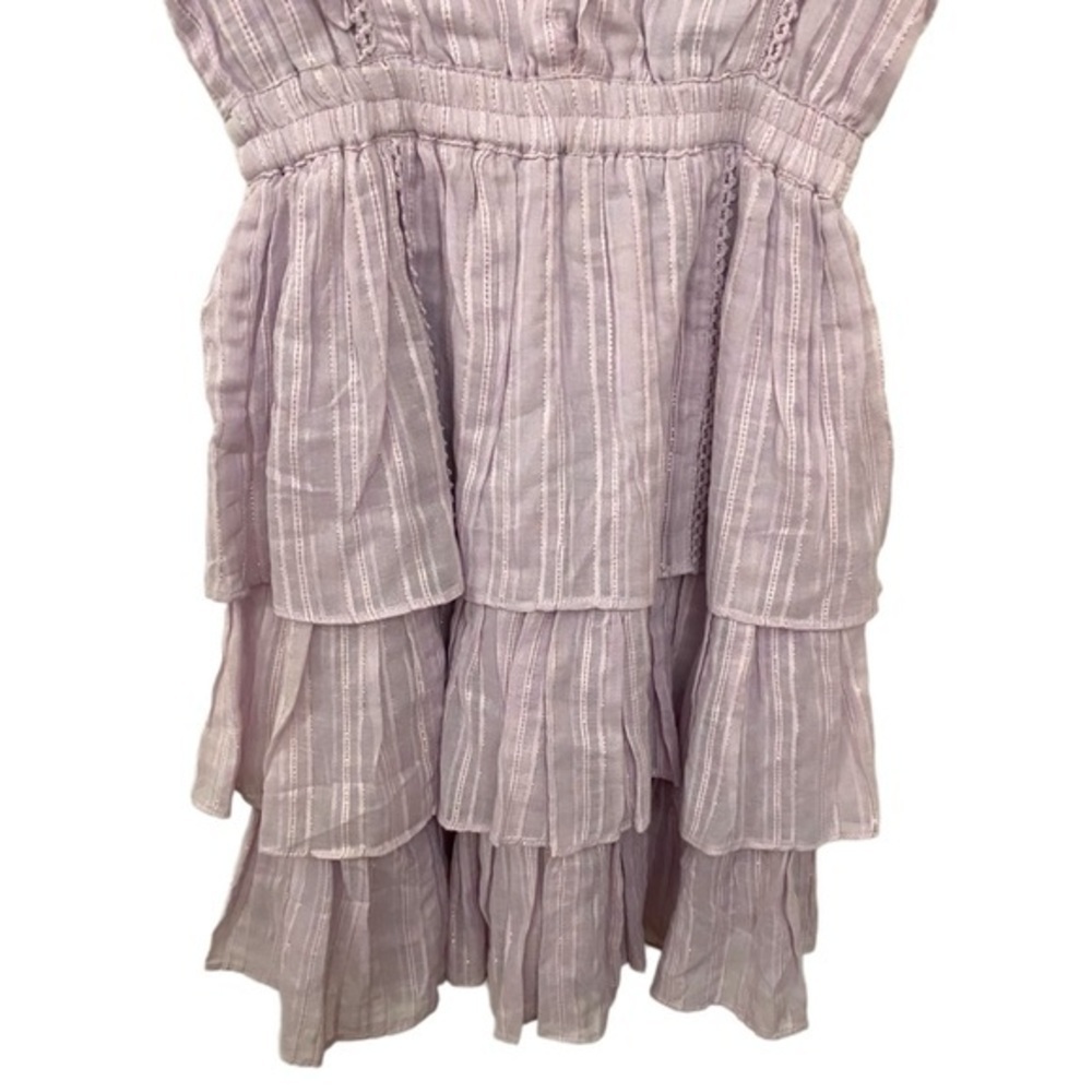 NWT House of Harlow 1960 Lavender Shimmer Ruffle Dress Size XS - Picture 4 of 10